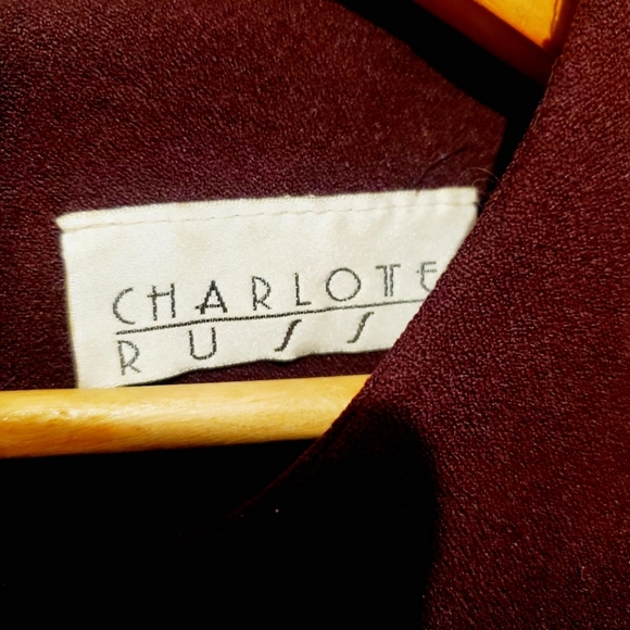 💚5/$25 Charlotte Russe Burgundy Sheath Sleeveless Mini Dress Size Small - Picture 4 of 4